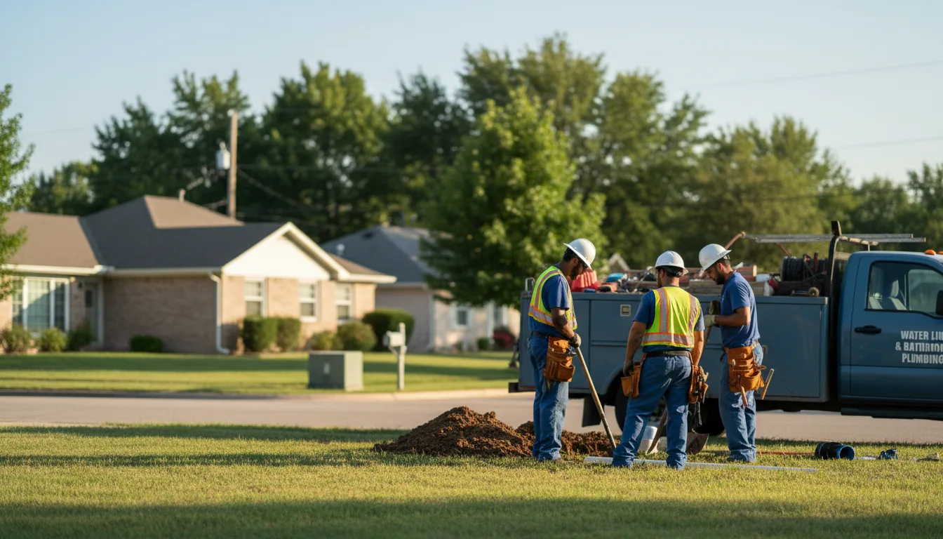 Residential water line and bathroom plumbing service in Peel, AR